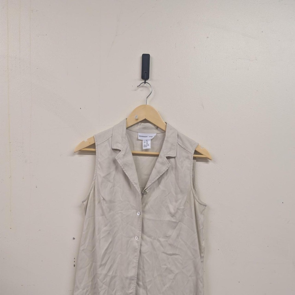 August Silk Vintage cream silk vest in size M